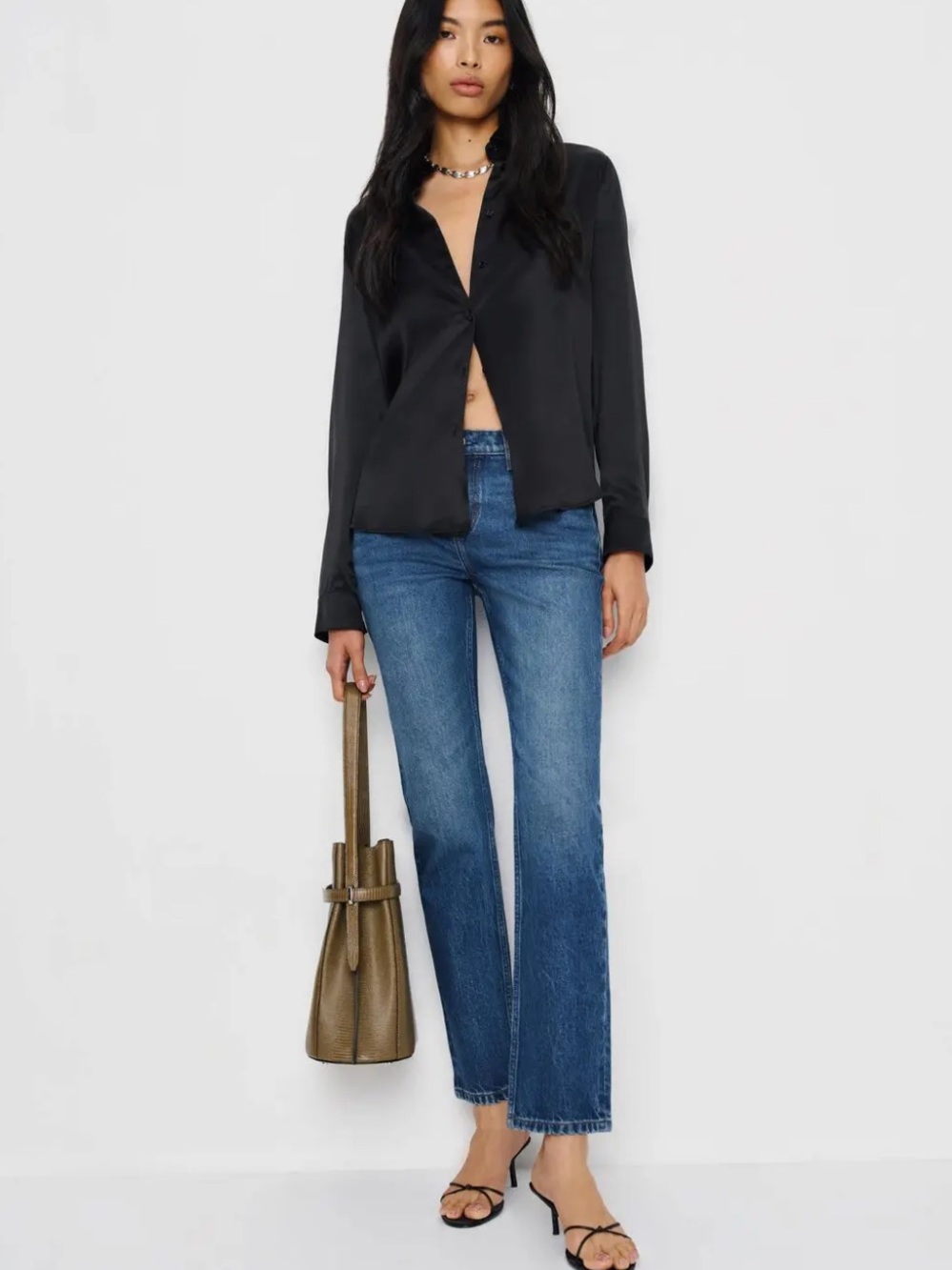 Reformation Luca Lowrise Straight-Leg Cropped Women's Jeans